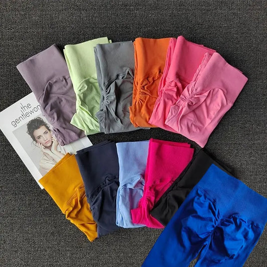 CALÇA LEGGING ALTA SEM COSTURA PARA MULHERES, FITNESS, YOGA, TRANSPARENTE, CORRIDA, SECAGEM RÁPIDA, COM EFEITO RABINHA DE NADADORA