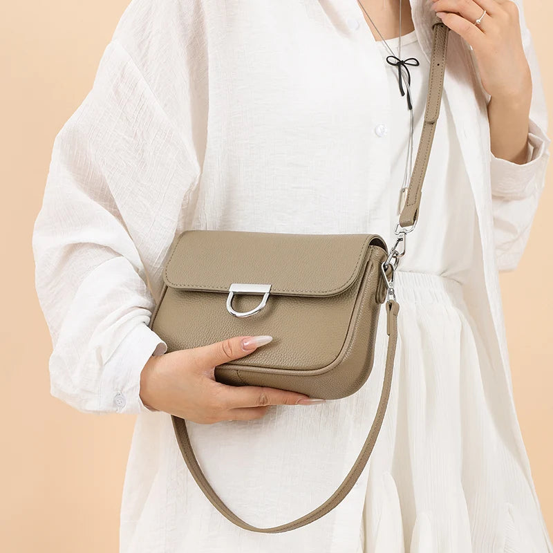 100% Genuine Leather Handbag 2025 Fashion Solid Color Female Shoulder Crossbody Bag Women bags Designer Cowhide Ladies Tote Bags