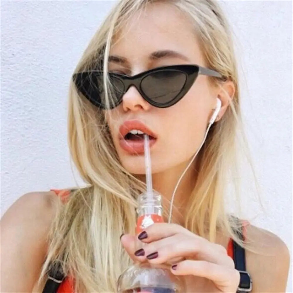 Novos Óculos de Sol Pequenos Cat Eye para Mulheres, Moda, Lentes Gradientes, Óculos de Sol Triangulares Femininos para Festas, Acessórios de Óculos UV400