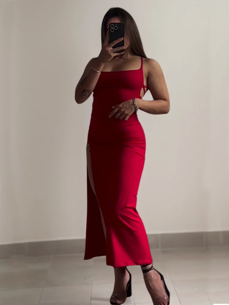 Vestido explosivo novo de verão 2024, com alça halter, bolsa Spice Girl, vestido justo ao corpo