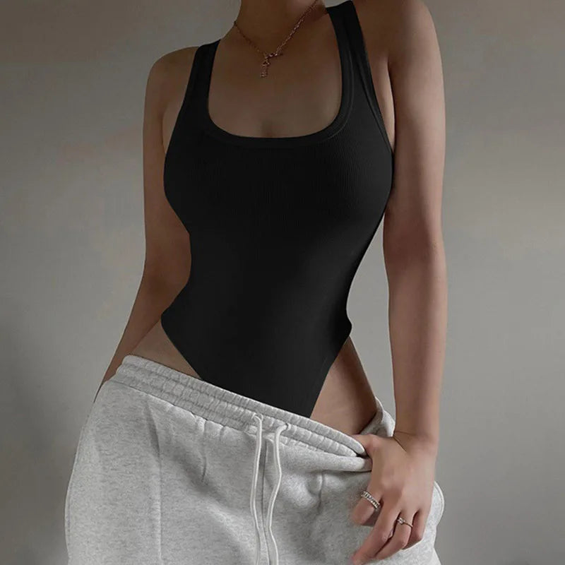 Macaquinho de Malha Sem Mangas Hot Summer Sexy Bodycon Off Shoulder Halter Tops Casual Street Bodice Para Mulheres ClubWear
