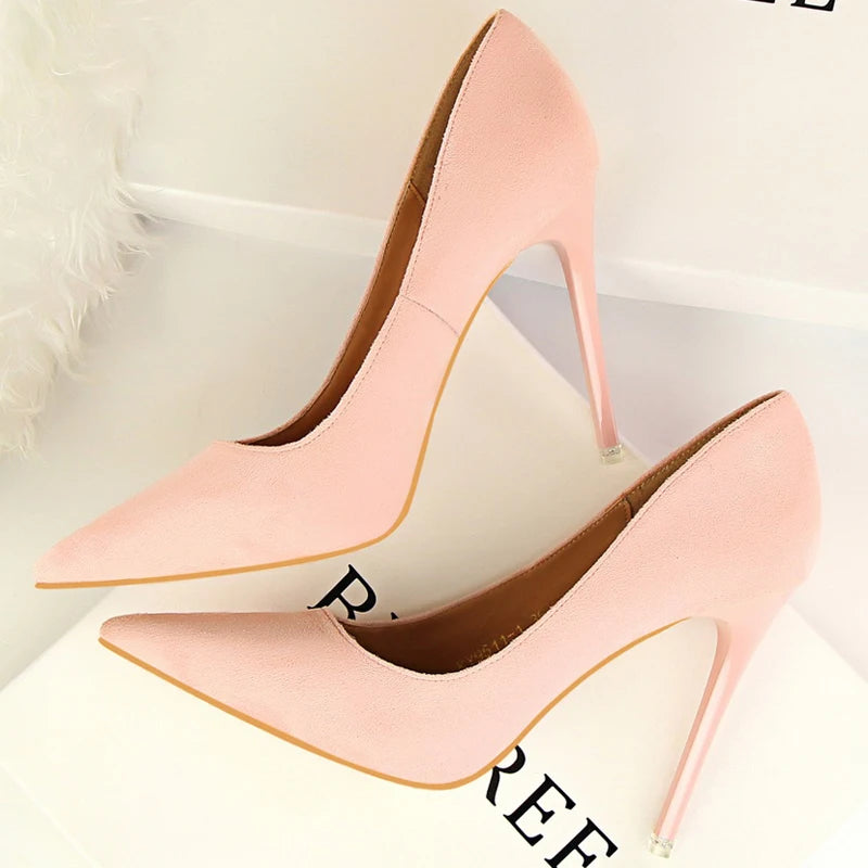 Sapatos de Salto Alto Clássicos BIGTREE para Mulheres, Sapatos de Escritório Sexy, Salto Stiletto, Moda Tamanhos Grandes, Sapatos de Salto Femininos, Cinza Verde