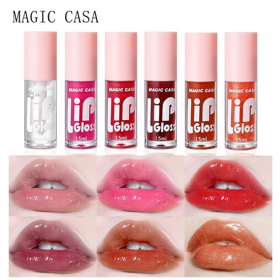 MAGIC CASA 6 peças/conjunto Pequena garrafa Óleo Labial Gel Hidratante de longa duração Hidratante Lábios Líquido Brilhante Suave