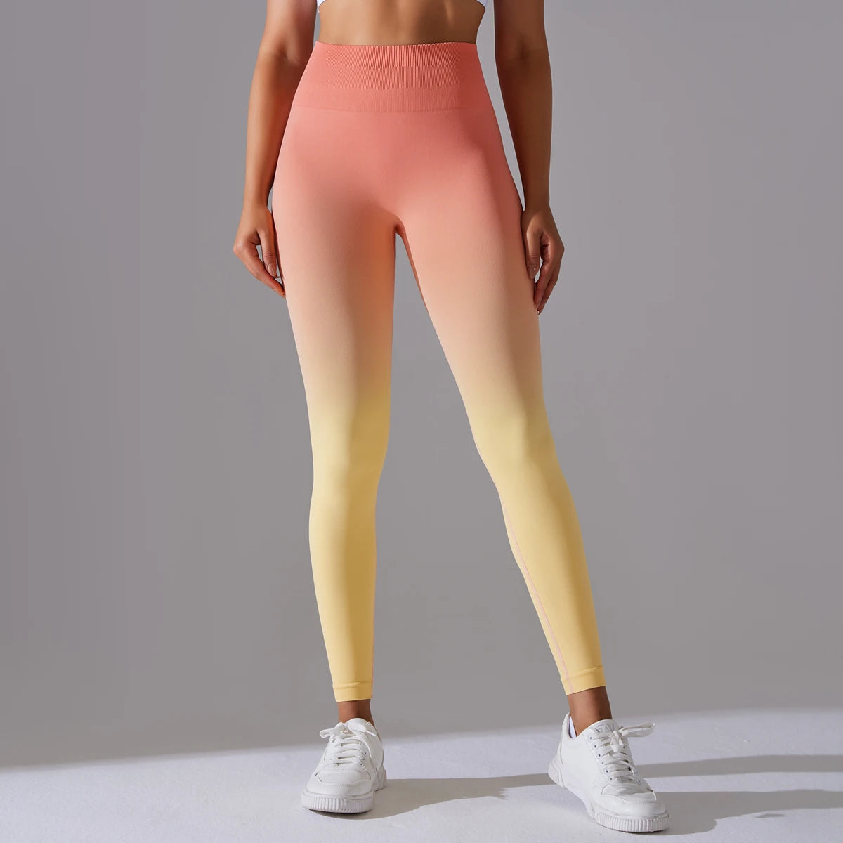 Leggings Seamless de Cintura Alta para Yoga, com Controle de Barriga e Efeito Bumbum, Leggings para Exercício e Esportes, Apertadas para Mulheres