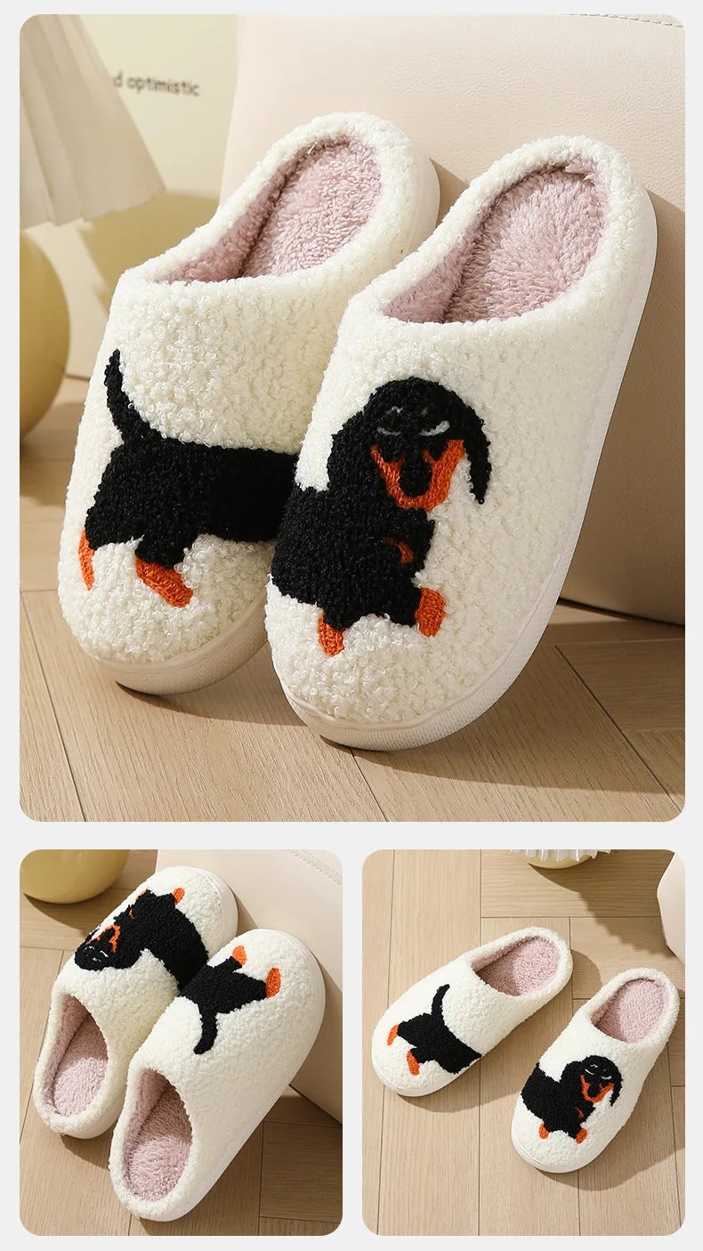 Pantufas de pelúcia de cartoon de outono e inverno para mulheres e homens, antiderrapantes, macias, confortáveis, fofas e quentinhas.