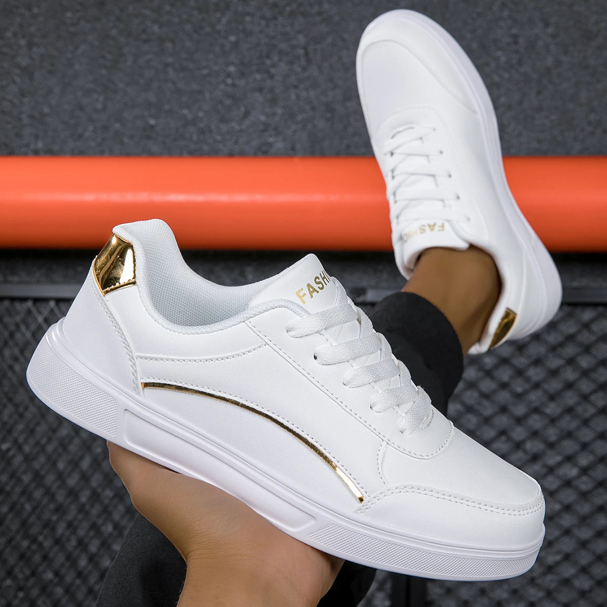 Tênis Casuais Femininos MAEDEF Novos Brancos Tênis Vulcanizado Respirável com Cadena Plataforma Feminina Sapatos Flats