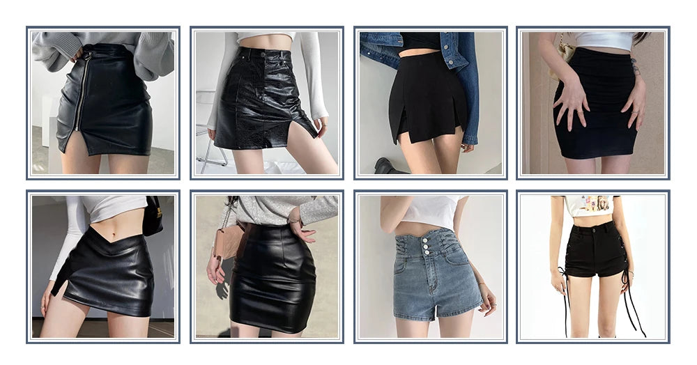 Shorts Casuais de Verão Femininos em Couro Sintético Preto Sexy, Shorts Altos com Cintura Alta no Estilo Goth, Calças Curtas Y2k para Mulheres Quentes