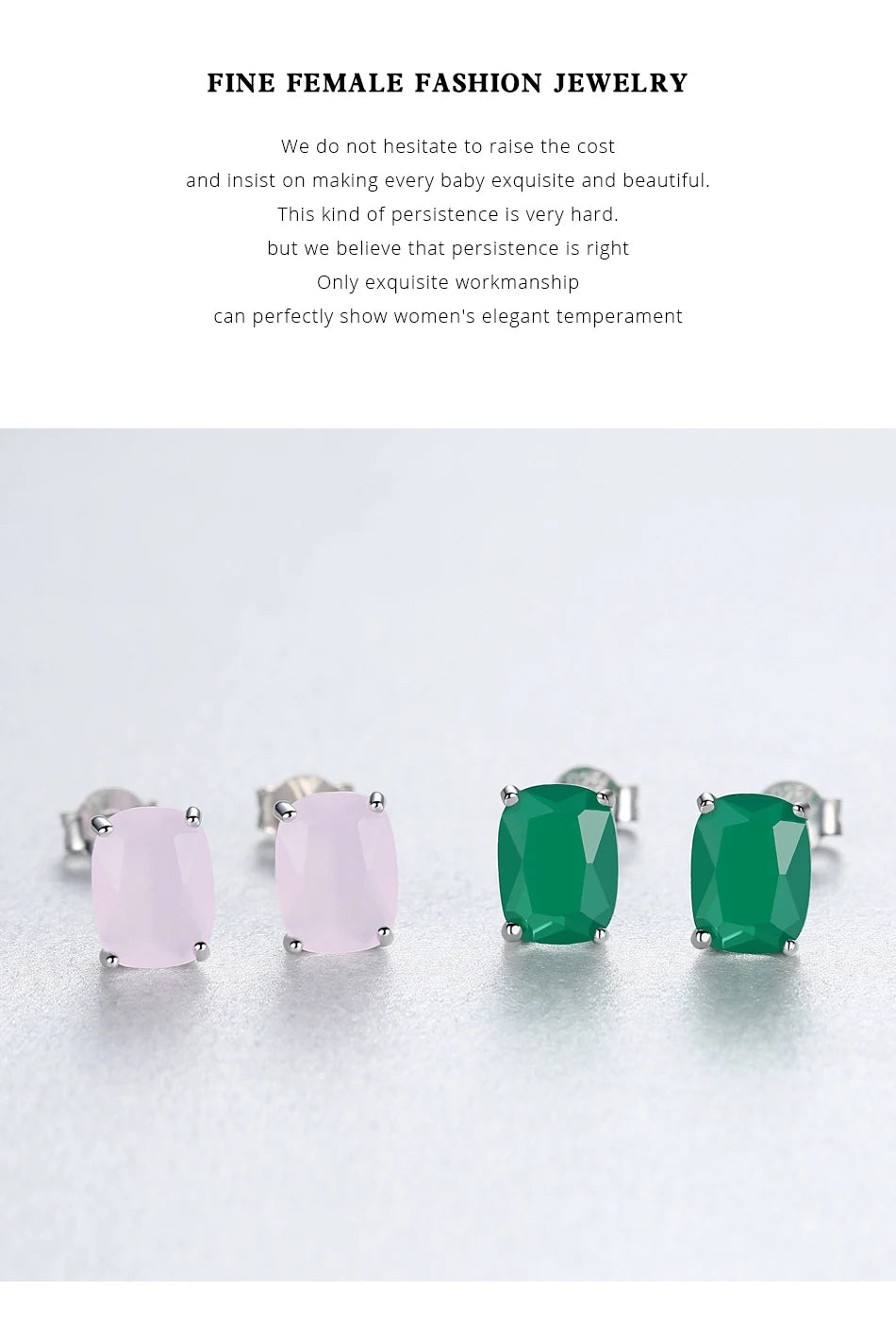 PAG&MAG Brinco de Pedra Verde em Prata Esterlina 925 Redondo para Mulheres, Elegante para Casamento e Noivas, Joias Finas