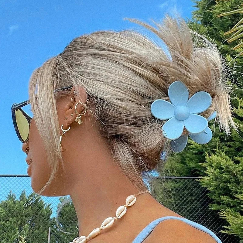 Conjunto de 8 peças de grampo de flor da moda para mulheres e meninas, clipes de cabelo doces, presilhas de cabelo, grampos coreanos, clipes de caranguejo, acessórios para cabelo feminino