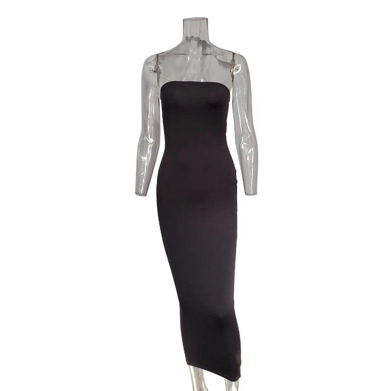 vestido de praia longo feminino sexy sem mangas com peito envolto