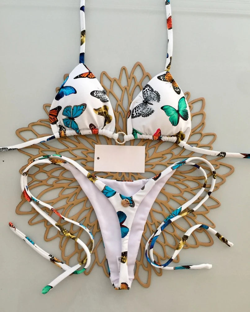Novo Biquíni Feminino Sunga de Praia Férias Roupa de Banho Conjunto de Biquíni Estampado de Leopardo Roupa de Praia Sunga Biquíni