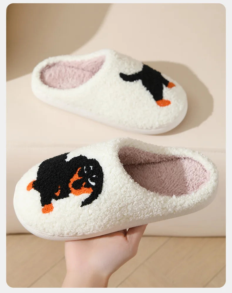 Pantufas de pelúcia de cartoon de outono e inverno para mulheres e homens, antiderrapantes, macias, confortáveis, fofas e quentinhas.