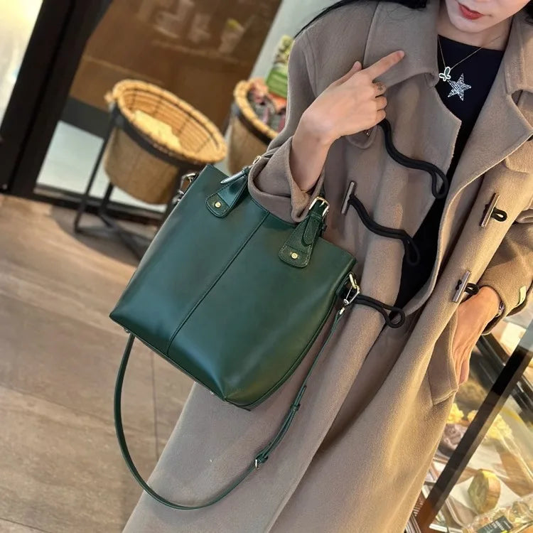 RanHuang New Arrive Women's Fashion Handbags High Quality Genuine Leather Shoulder Bags Large Bucket Bags Designer Handbags