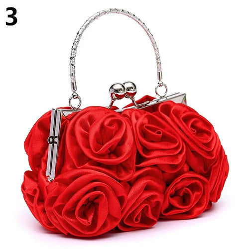 2023 Handbag Women's Tote Bag Rose Flower Pattern Clutch Bags for Women Evening Party Bridal Handbag Bolsa Feminina Bolso Mujer