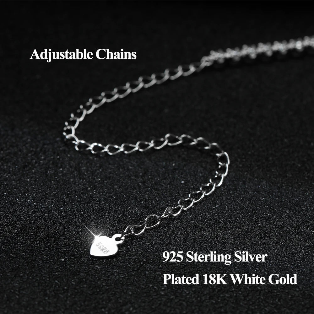Colar de Tênis Moissanite 1.2ct para Mulheres com Certificado, Original 925 Prata Esterlina, Joia de Corrente Clavicular, Presente de Diamante