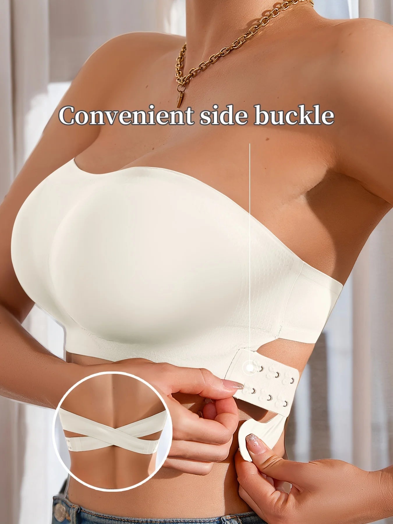 Sutiã sem fivelas YMQJ removível com acolchoamento macio de seda de gelo traceless para mulheres, sutiã sem arame, sutiã sem alças