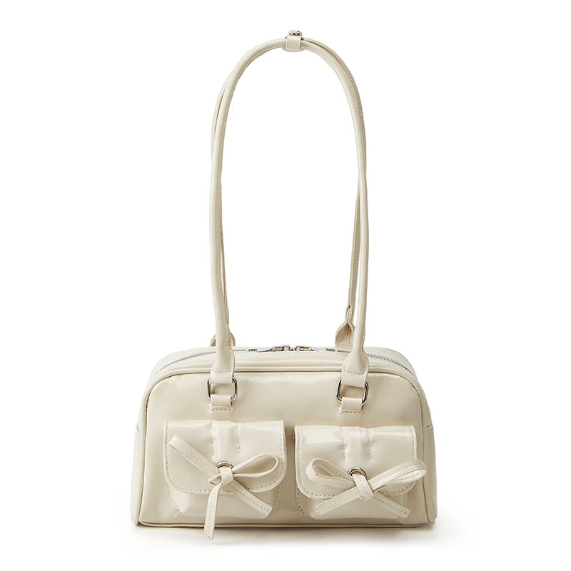 New Ballet-style Shoulder Bag Spring Bow Underarm Bag Women's Bowling Simple Tote Bag for Women