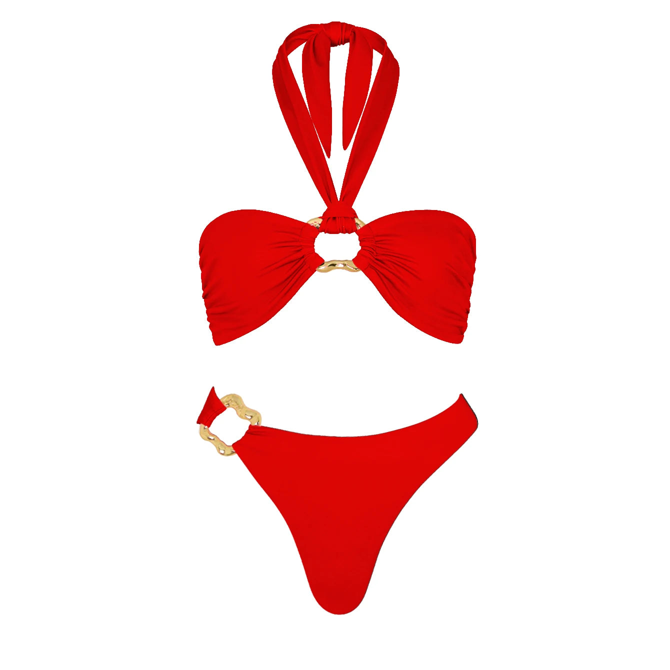 Conjunto de Biquíni Sexy com 3 Peças e Capa, Biquíni Branco com Pérolas, Maiô Feminino Halter, Roupa de Banho com Ombros Descidos, Biquíni para Praia
