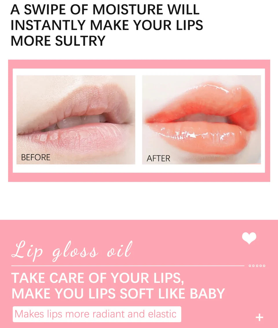 Balm Labial Hidratante Óleo Labial Original Cuidados com os Lábios Benetitnt para Lábios Aumento Esfoliante Brilho Oleoso Aumentador Rosa