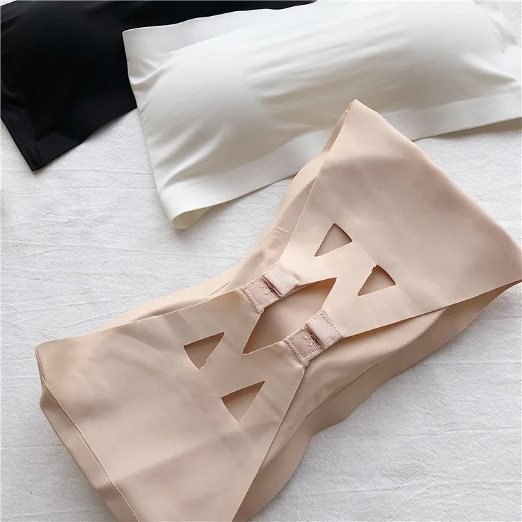Novo, Top Sem Costura, Sutiã Invisibility Feminino, Roupa Interior Sem Alças, Sutiã Listrado, Sutiã Justo e Respirável