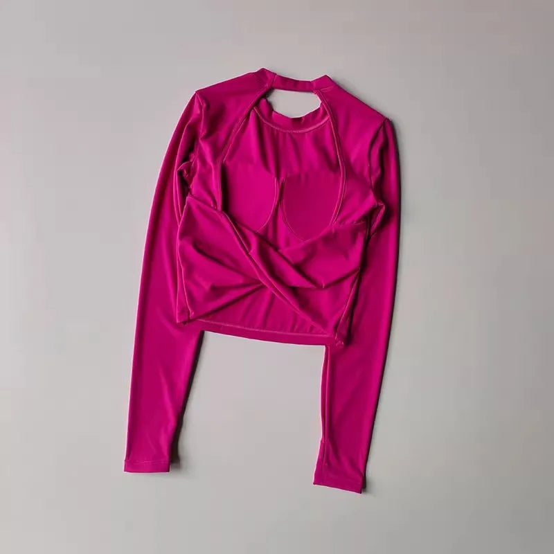 Camiseta esportiva sem costas, com almofada fixa no peito, justa, de secagem rápida, suit de yoga afinado para mulheres.