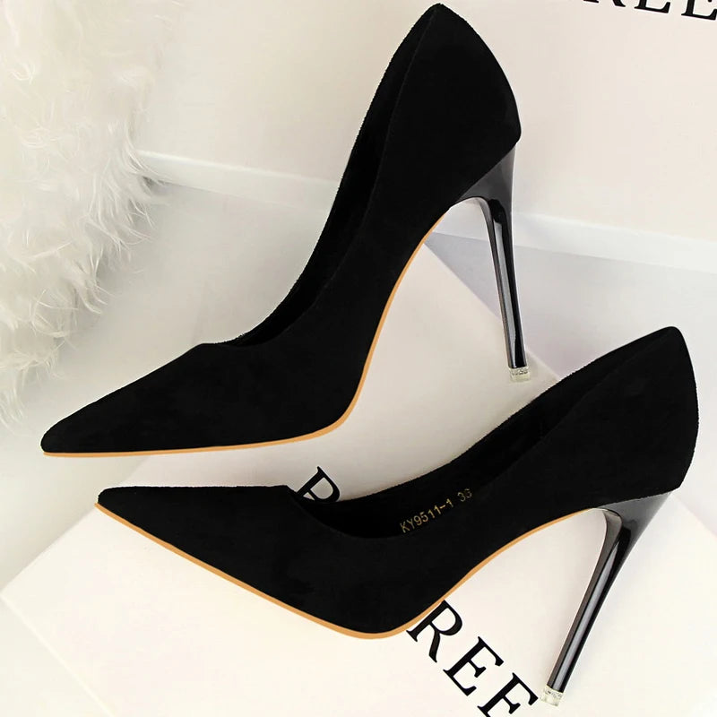 Sapatos de Salto Alto Clássicos BIGTREE para Mulheres, Sapatos de Escritório Sexy, Salto Stiletto, Moda Tamanhos Grandes, Sapatos de Salto Femininos, Cinza Verde