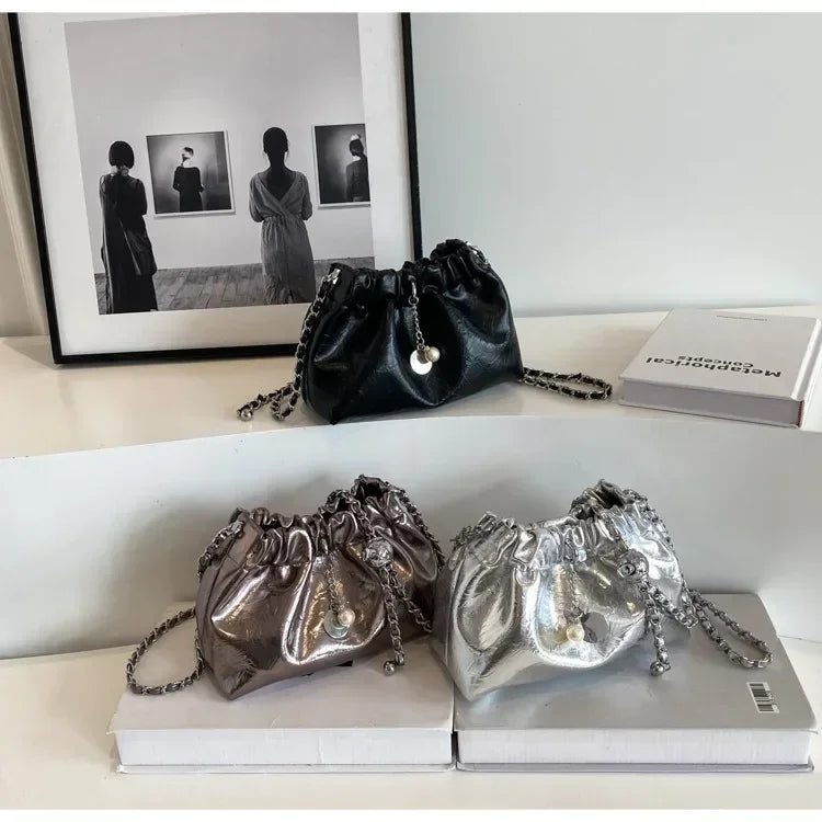 Women Y2K Millennium Bag  New High Sense Shoulder Bags Summer Chain Bag Fashion Bucket Bag Messenger Bags Purses Handbags 2024