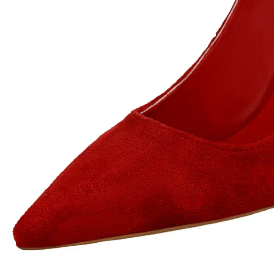 Sapatos de Salto Alto Femininos Elegantes em Lã Laranja Roxo para Festa de Banquete à Noite, Scarpin Clássico em Burgundy, 9cm de Salto Alto, Tamanho Plus