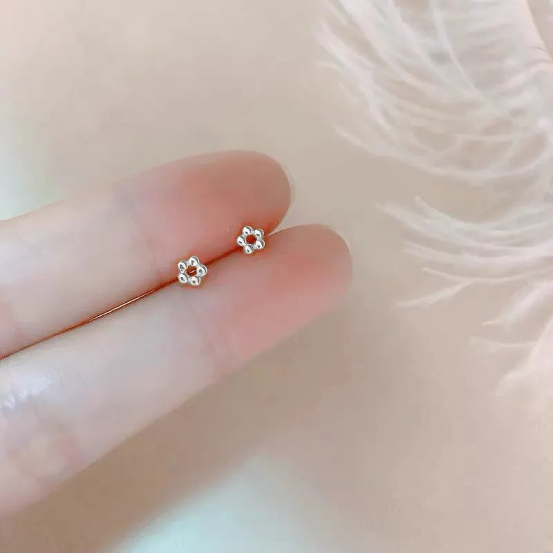 Minimalism Heart Earring 925 Silver Needle Allergic Protection Mini Small Stud Earrings for Women Girls Jewellery Wholesale Gift