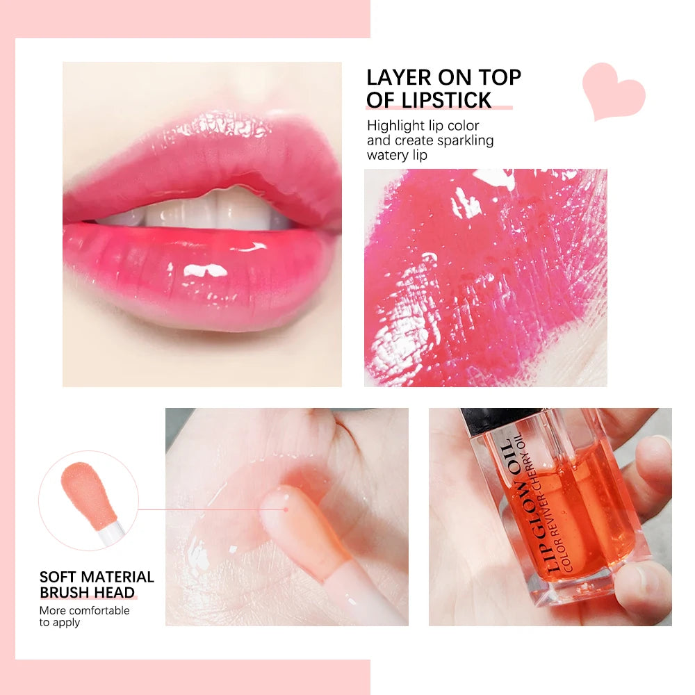 Balm Labial Hidratante Óleo Labial Original Cuidados com os Lábios Benetitnt para Lábios Aumento Esfoliante Brilho Oleoso Aumentador Rosa