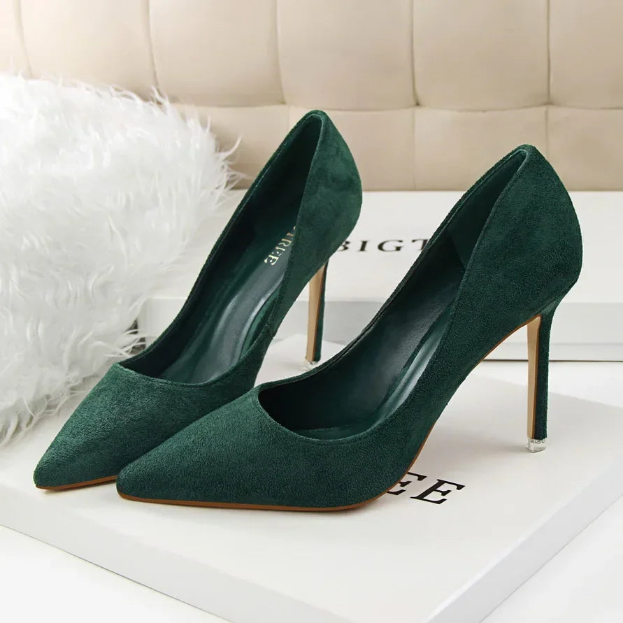 Sapatos de Salto Alto Femininos Elegantes em Lã Laranja Roxo para Festa de Banquete à Noite, Scarpin Clássico em Burgundy, 9cm de Salto Alto, Tamanho Plus