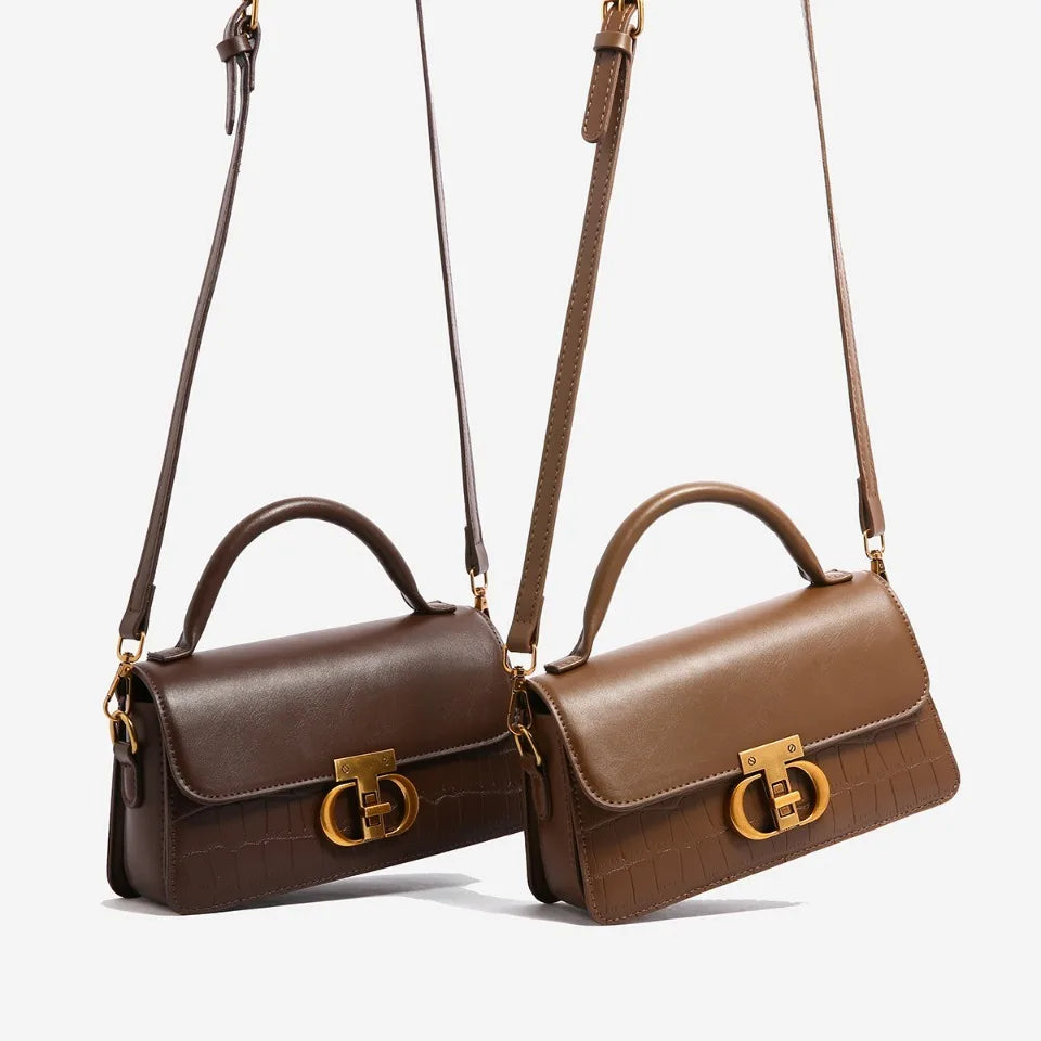 Small Leather Armpit Party Bags for Women Shoulder Crossbody Bag Ladies Vintage Underarm Handbags Summer Lock Tote Sac 2025 New