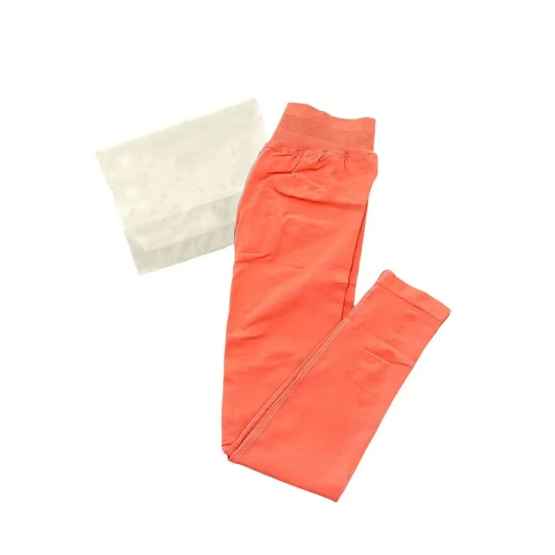 Leggings de Ioga Sem Costura para Mulheres Impact-Impact com Logo Branco, Leggings de Ginástica com Efeito de Levantamento de Bumbum, Leggings de Alta Elasticidade para Fitness