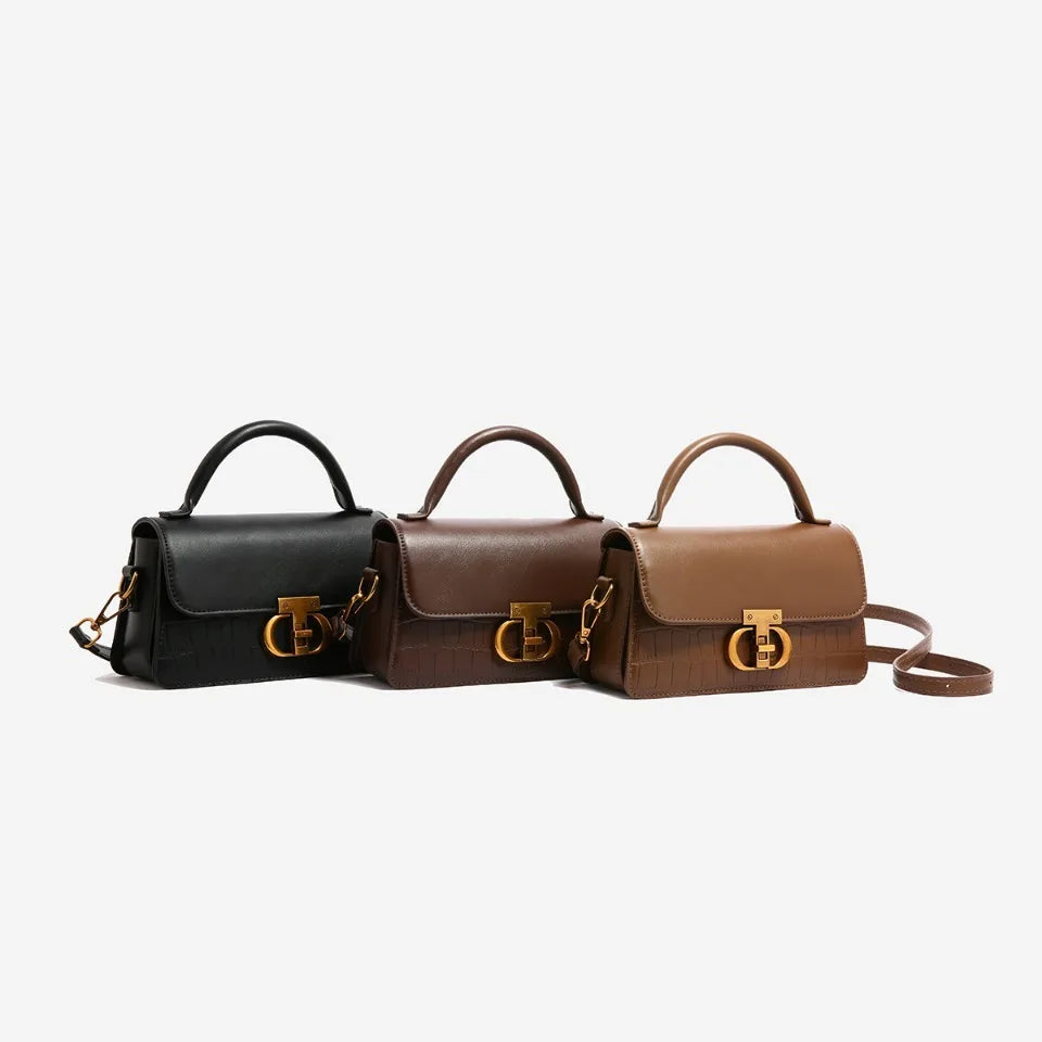 Small Leather Armpit Party Bags for Women Shoulder Crossbody Bag Ladies Vintage Underarm Handbags Summer Lock Tote Sac 2025 New