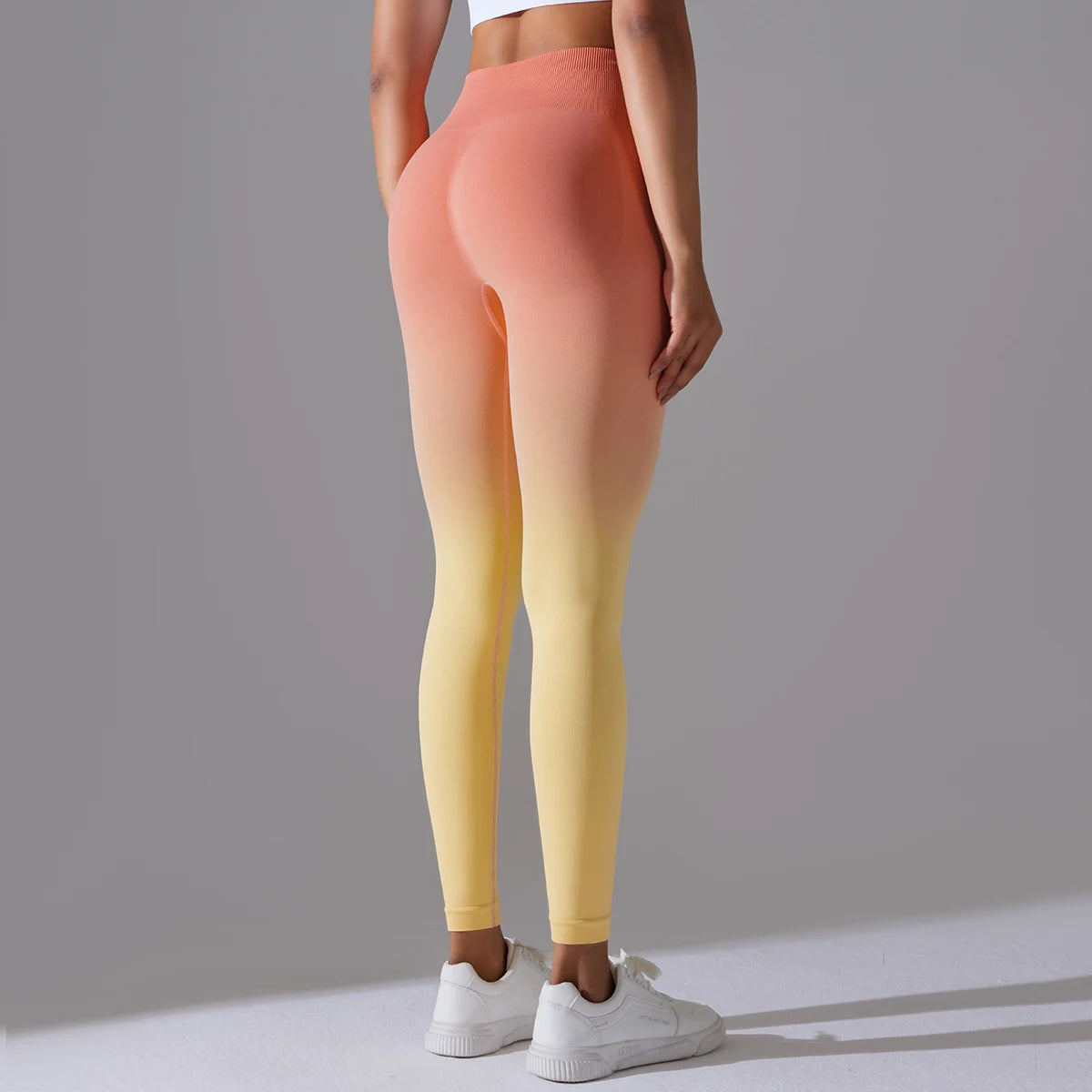 Leggings Seamless de Cintura Alta para Yoga, com Controle de Barriga e Efeito Bumbum, Leggings para Exercício e Esportes, Apertadas para Mulheres