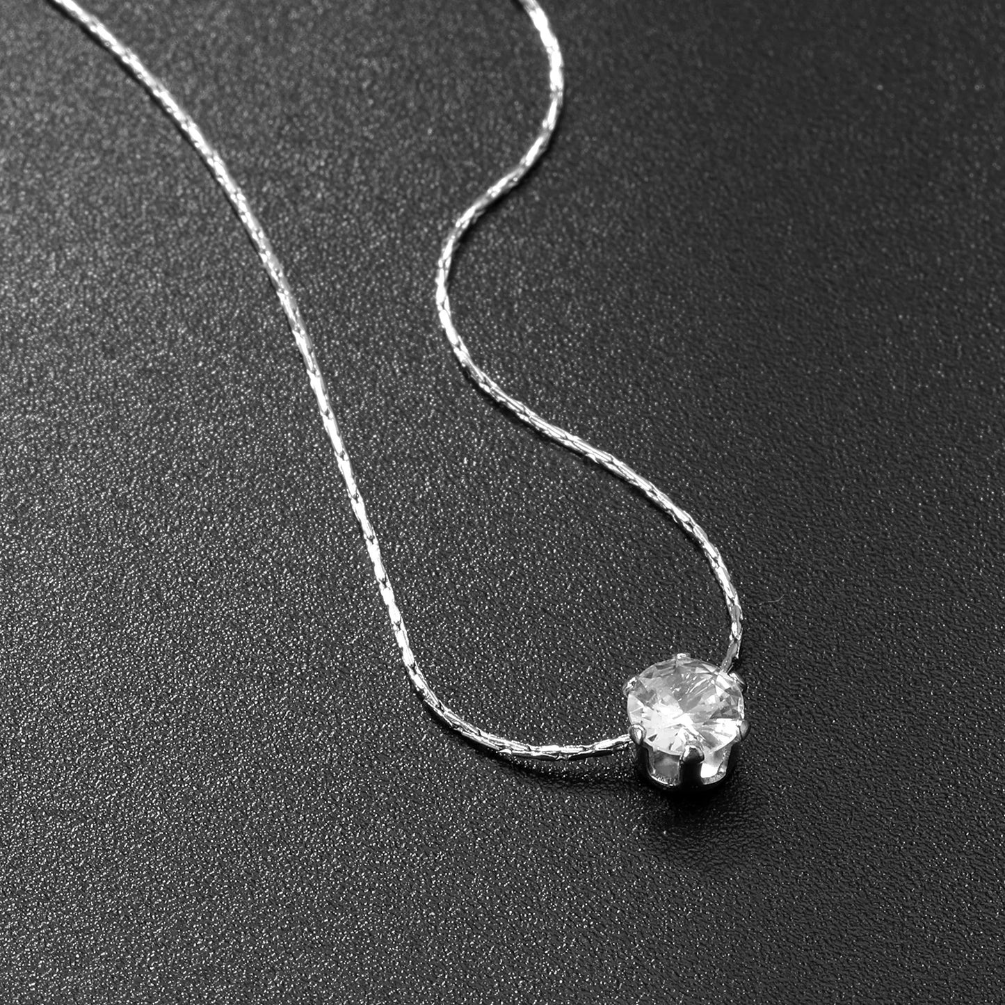 Colar de Pingente Redondo de Zirconia Cúbica de Aço Inoxidável ASONSTEEL para Mulheres, Joias Minimalistas Charmosas, Design Brilhante como Presente