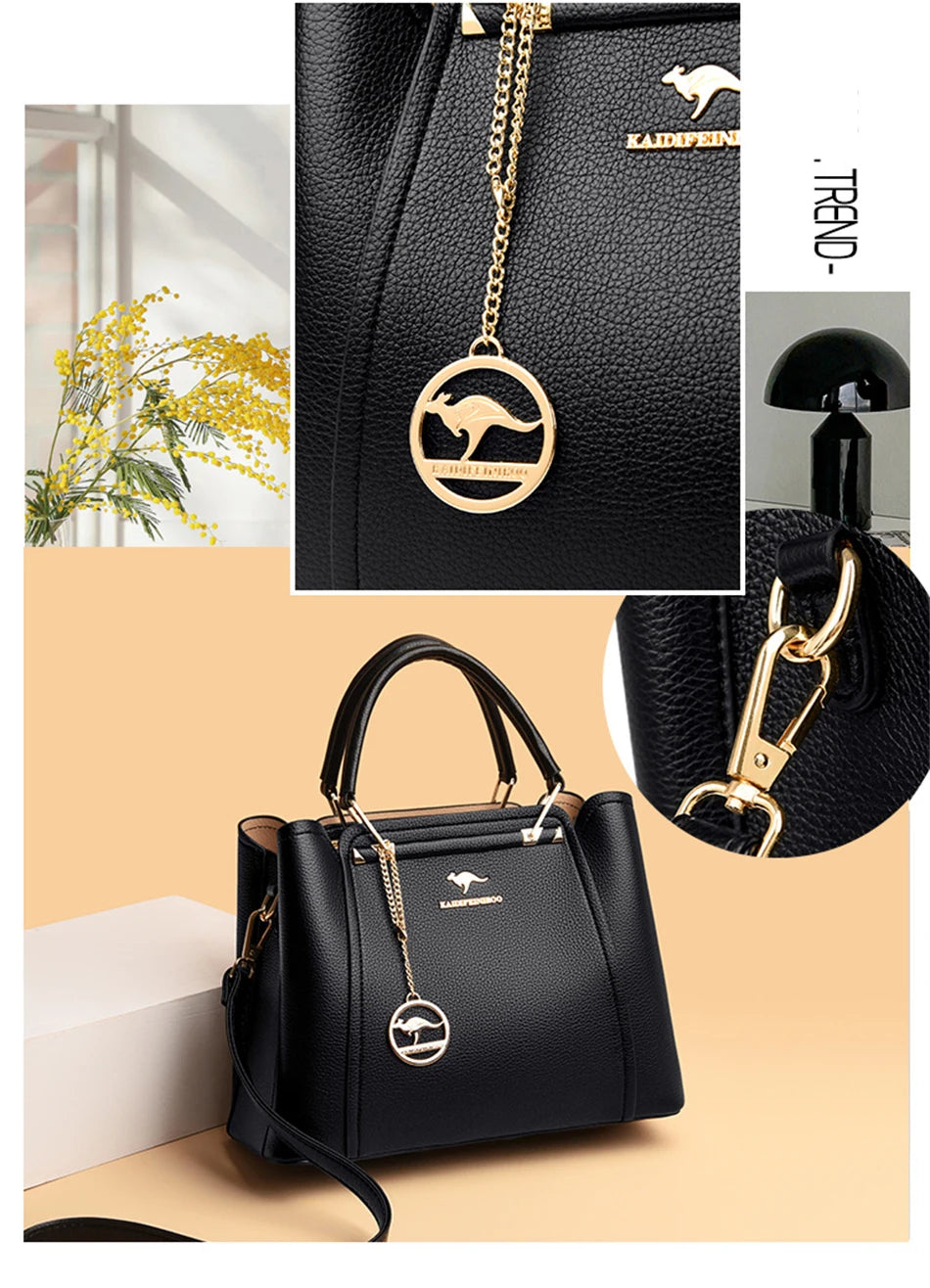 Bolsas de Couro de Grande Capacidade Shopper - Marca Messenger Totes