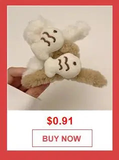 Clips de cabelo de tubarão grande em pelúcia de urso de cartoon com cabelo, claw faux fur, moda coreana para outono e inverno, clipes de caranguejo INS novos e presilhas.