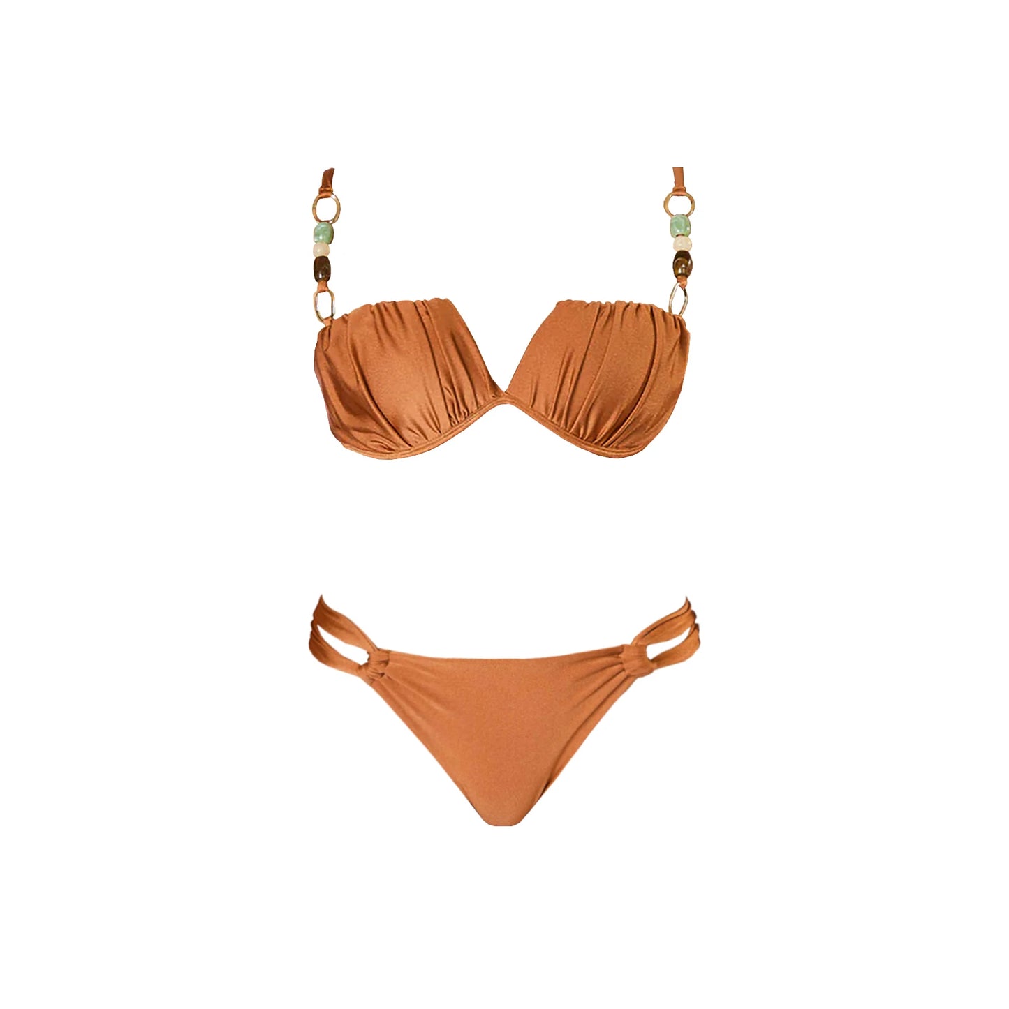 Conjunto de 3 peças de maiô push up com saia longa, sexy, moda feminina, biquíni com decote em V, macacão brilhante, roupa de banho e cobertor de praia.