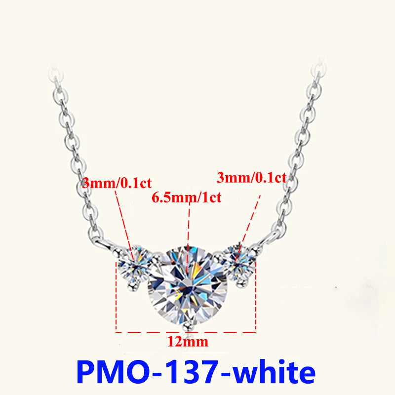 Colar de Mulher D Color com Pendente em Moissanite, Prata s925, Amarelo, Coleção Completa de Moissanite para Mulheres, Colar de Luxo com Pendente em Moissanite para Mulheres