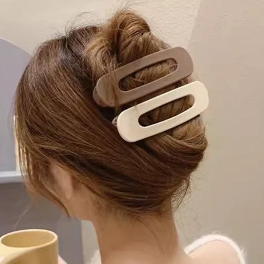 Clipes de Cabelo Grandes em Acrílico Fosco Coreano para Mulheres e Meninas, Acessórios de Cabelo da Moda, Cor Sólida, Fivelas de Cabelo Dentadas e Antiderrapantes BB