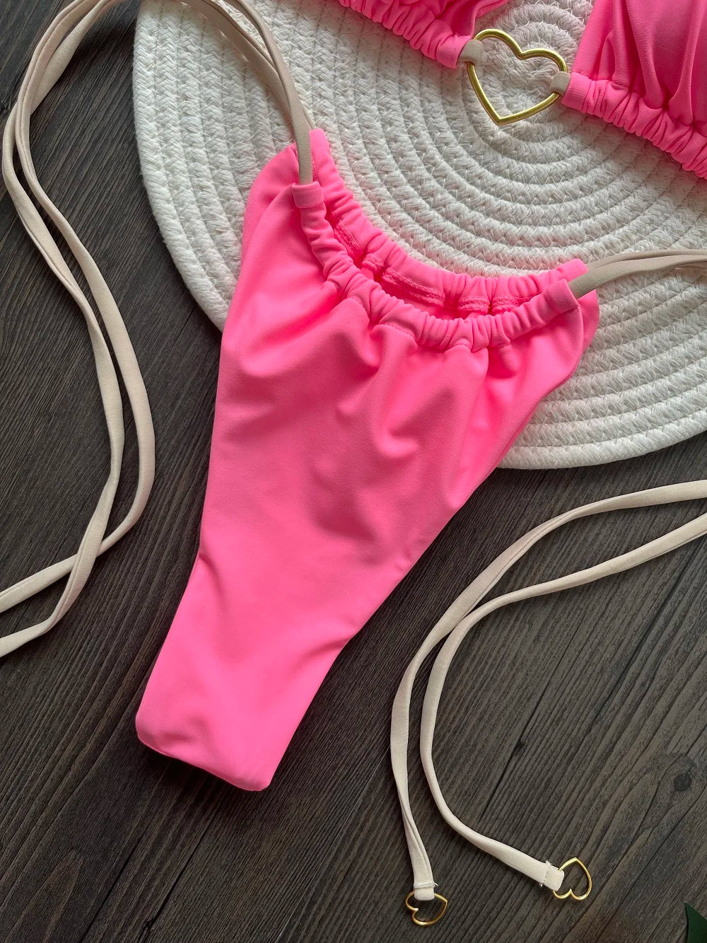 Conjunto de Biquíni Sexy Halter de Cor Sólida RUOTONSEPT, maiô feminino de duas peças, com triângulo e fio dental, traje de banho estilo brasileiro.