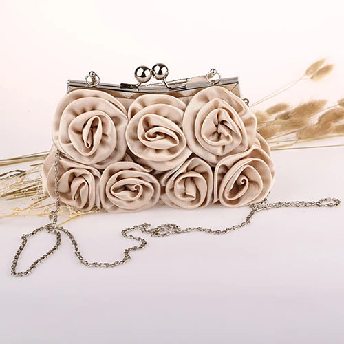 2023 Handbag Women's Tote Bag Rose Flower Pattern Clutch Bags for Women Evening Party Bridal Handbag Bolsa Feminina Bolso Mujer