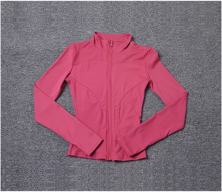 Jaqueta Esportiva Feminina de Manga Longa, Camisa de Treino, Casaco para Academia, Roupas de Yoga, Roupas Esportivas