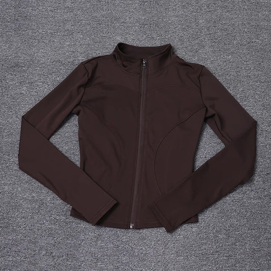 Jaqueta Esportiva Feminina de Manga Longa, Camisa de Treino, Casaco para Academia, Roupas de Yoga, Roupas Esportivas