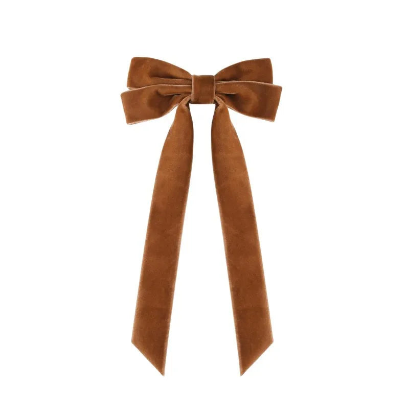 Grampo de Cabelo de Veludo Elegante com Laço Longo de Renda para Mulheres e Meninas - Acessórios para Cabelo, Presilhas e Adereços para Cabeçar