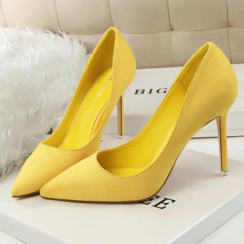 Sapatos de Salto Alto Femininos Elegantes em Lã Laranja Roxo para Festa de Banquete à Noite, Scarpin Clássico em Burgundy, 9cm de Salto Alto, Tamanho Plus