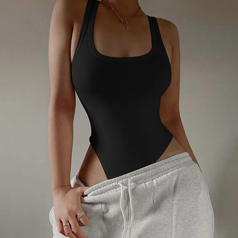 Macaquinho de Malha Sem Mangas Hot Summer Sexy Bodycon Off Shoulder Halter Tops Casual Street Bodice Para Mulheres ClubWear