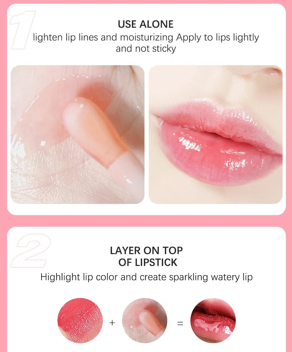 Balm Labial Hidratante Óleo Labial Original Cuidados com os Lábios Benetitnt para Lábios Aumento Esfoliante Brilho Oleoso Aumentador Rosa