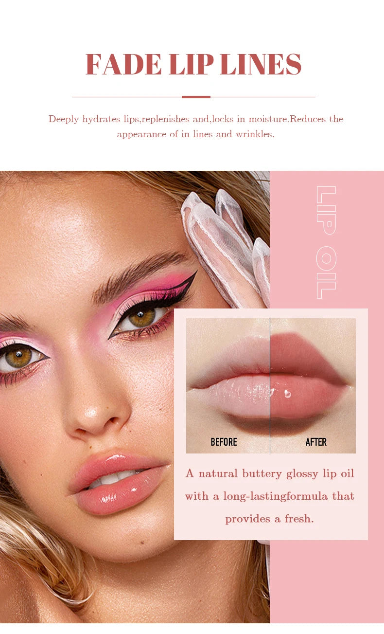 MAGIC CASA 6 peças/conjunto Pequena garrafa Óleo Labial Gel Hidratante de longa duração Hidratante Lábios Líquido Brilhante Suave